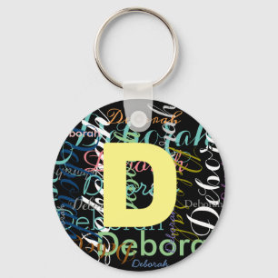 Llavero cadena de claves con nombre inicial