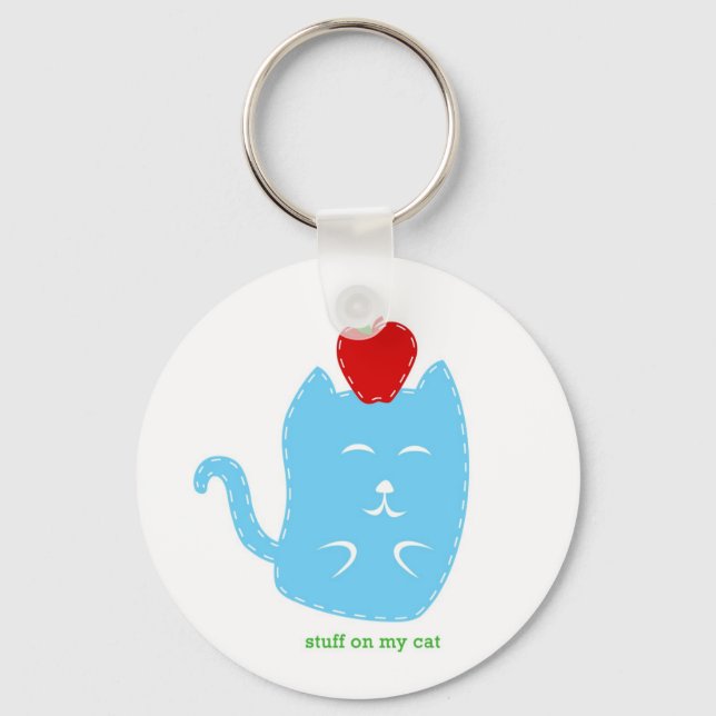 Llavero cadena de claves - cosas en mi gato - gato con man (Anverso)