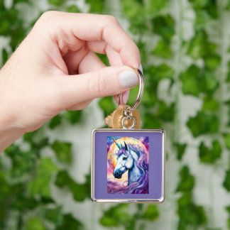 Llavero Cadena de claves Cosmic Purple Unicorn