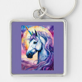 Llavero Cadena de claves Cosmic Purple Unicorn