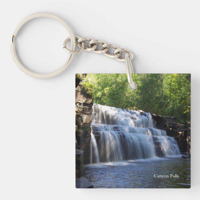 Llavero Cadena de claves cuadradas Canyon Falls (Frente)
