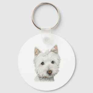 Llavero Cadena de claves Cute Westie Dog