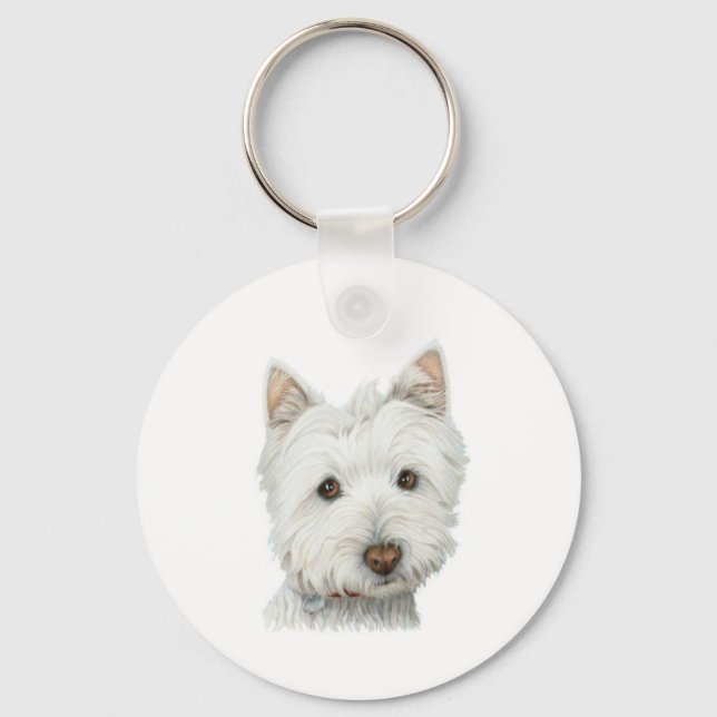 Llavero Cadena de claves Cute Westie Dog (Anverso)