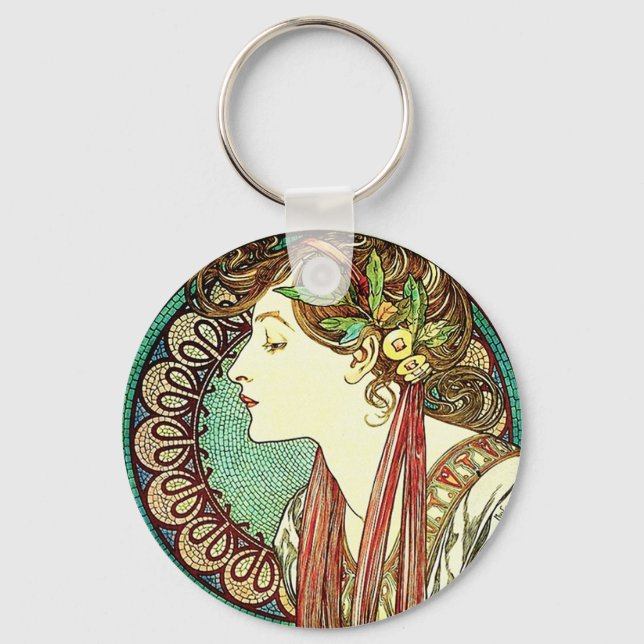 Llavero Cadena de claves de alphonse Mucha Laurel (Anverso)