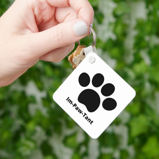 Llavero Cadena De Claves De Aluminio Cuadrado Im-Paw-Tant (Mano)