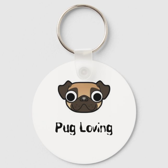 Llavero Cadena de claves de amor de Pug (Anverso)