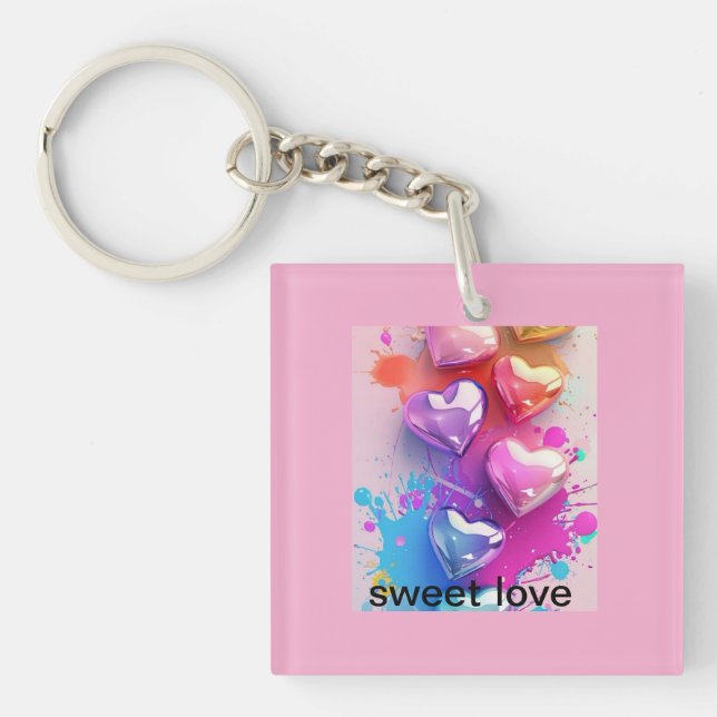 Llavero cadena de claves de amor dulce (Frente)