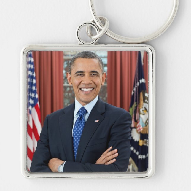 Llavero Cadena de claves de apoyo del presidente Barack Ob (Frente)