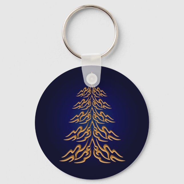 Llavero Cadena de claves de árbol de Navidad de Bell azul (Anverso)