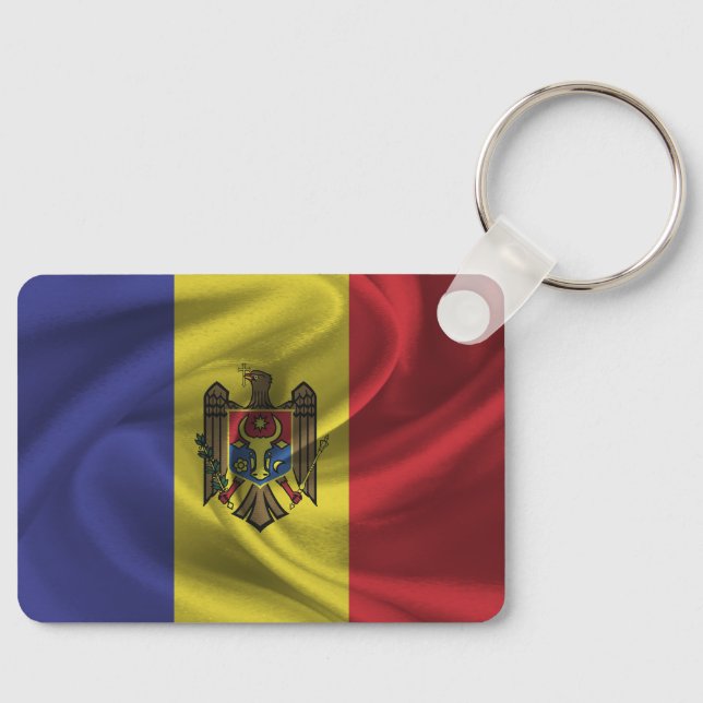 Llavero Cadena de claves de bandera de Moldavia (Anverso)
