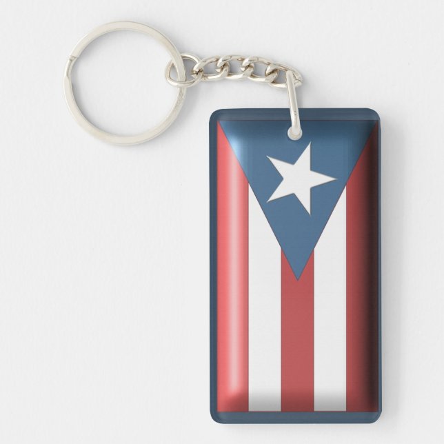Llavero Cadena de claves de bandera de Puerto Rico (Frente)