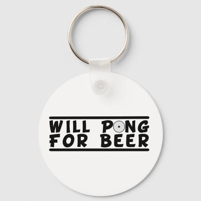 Llavero Cadena de claves de Beer Pong (Anverso)