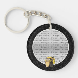 Llavero Cadena de claves de Boda de Halloween de Cat & Owl