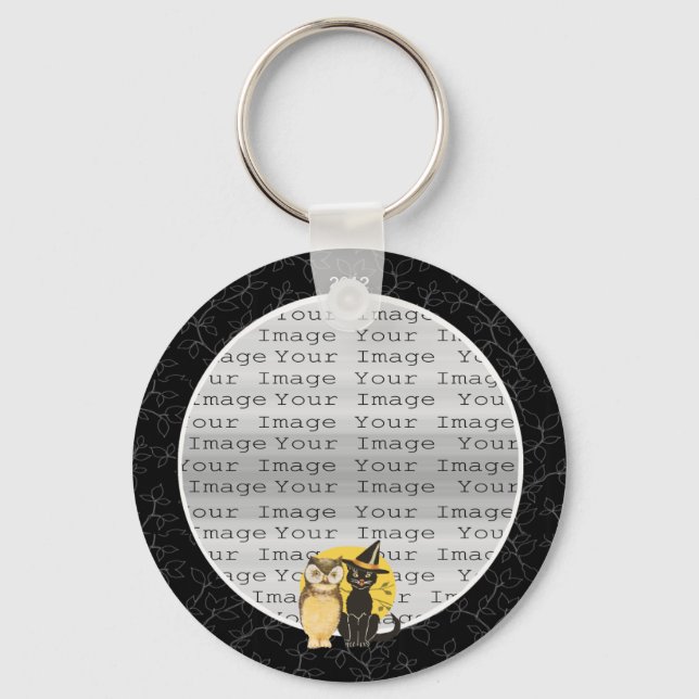 Llavero Cadena de claves de Boda de Halloween de Cat & Owl (Anverso)