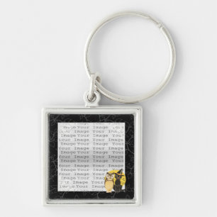 Llavero Cadena de claves de Boda de Halloween de Cat & Owl