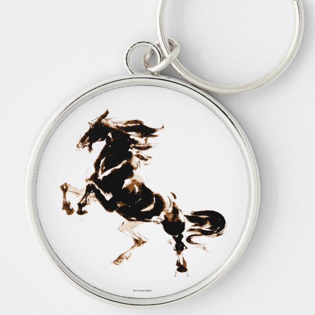 Llavero Cadena de claves de caballos salvajes (Frente)
