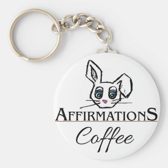 Llavero Cadena de claves de café de Affirmations (Frente)