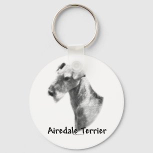 Llavero Cadena de claves de carbón de Airedale Terrier