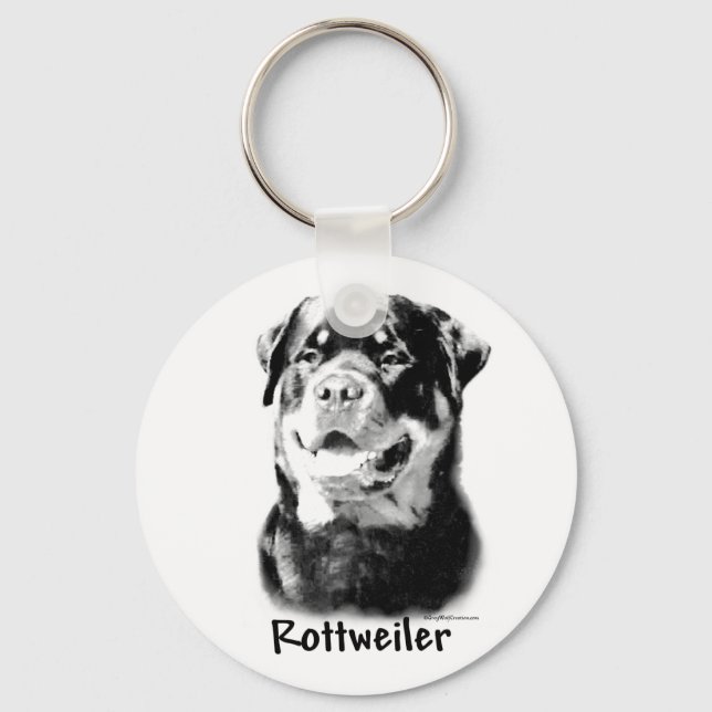 Llavero Cadena de claves de carbón vegetal de Rottweiler (Anverso)