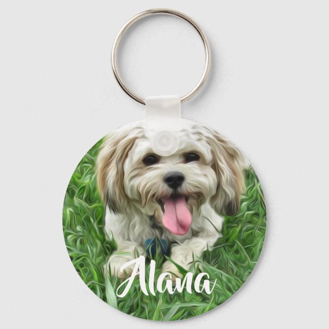 Llavero Cadena de claves de Cavachon personalizada (Anverso)