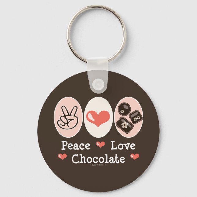 Llavero Cadena de claves de chocolate con amor por la paz (Anverso)