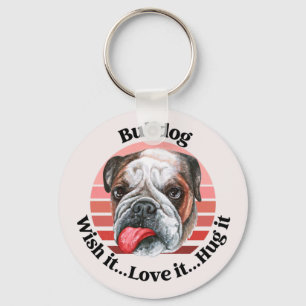 Llavero cadena de claves de citas divertidas de bulldog