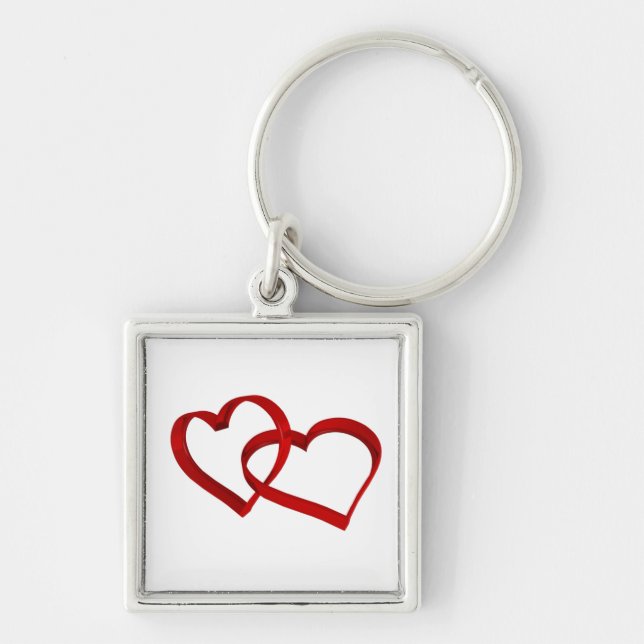 Llavero Cadena de claves de corazones vinculados (Frente)