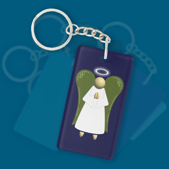 Llavero Cadena de claves de Cream Guardian Angel (doble ca (Asian Guardian Angel Keyring)