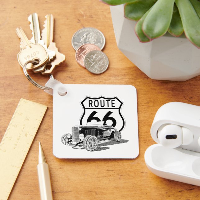 Llavero Cadena de claves de diseño de la ruta 66 (Escritorio )