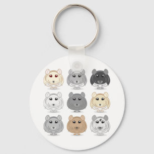Llavero Cadena de claves de diseño de nueve Chinchilla