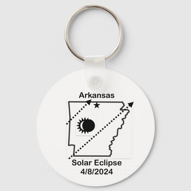 Llavero Cadena de claves de eclipse solar de Arkansas 2024 (Anverso)