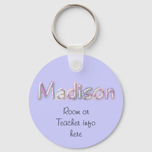 Llavero Cadena de claves de etiquetas de nombre de Madison (Anverso)