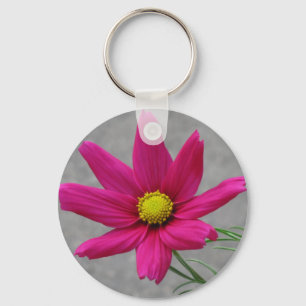 Llavero Cadena de claves de flores rosadas