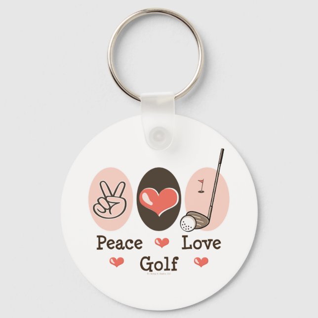 Llavero Cadena de claves de golf Peace Love (Anverso)