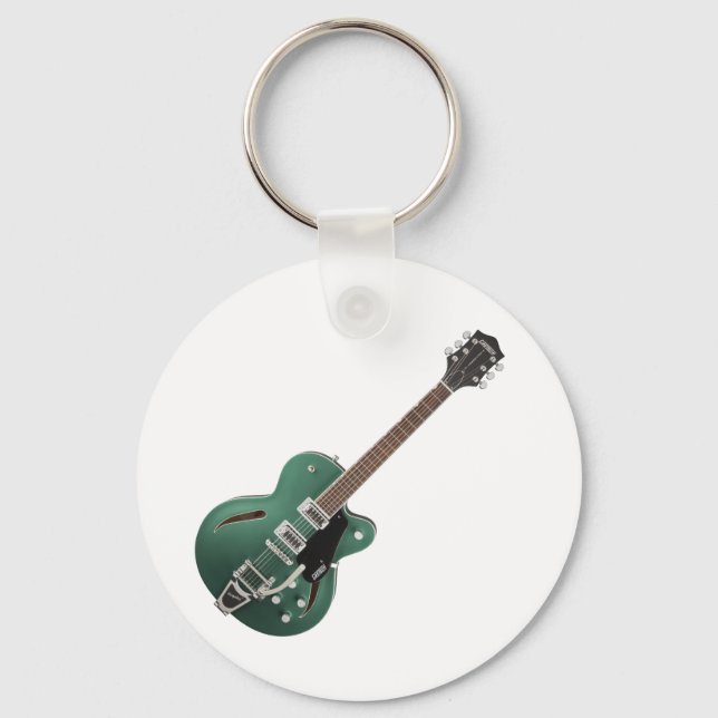 Llavero Cadena de claves de guitarra verde (Anverso)