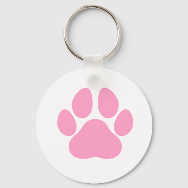 Llavero Cadena de claves de impresión de pastas de perro r (Anverso)