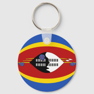 Llavero Cadena de claves de la bandera de Eswatini Fisheye