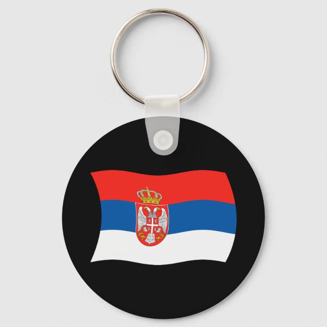 Llavero Cadena de claves de la bandera de Serbia (Anverso)