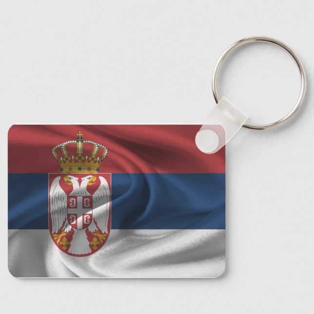 Llavero Cadena de claves de la bandera de Serbia (Anverso)