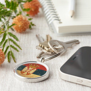 Llavero Cadena de claves de la bandera de Serbia