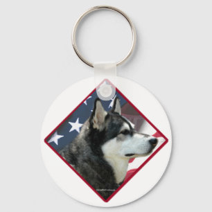 Llavero Cadena de claves de la bandera malamuta de Alaskan