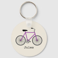 Cadena de claves de la bicicleta púrpura