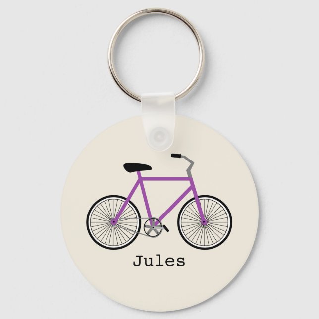 Llavero Cadena de claves de la bicicleta púrpura (Anverso)