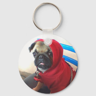 Llavero Cadena de claves de la hoodie de la pug
