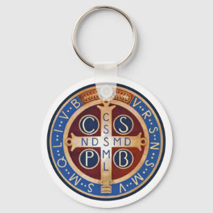 Llavero Cadena de claves de la medalla de exorcismo de St.