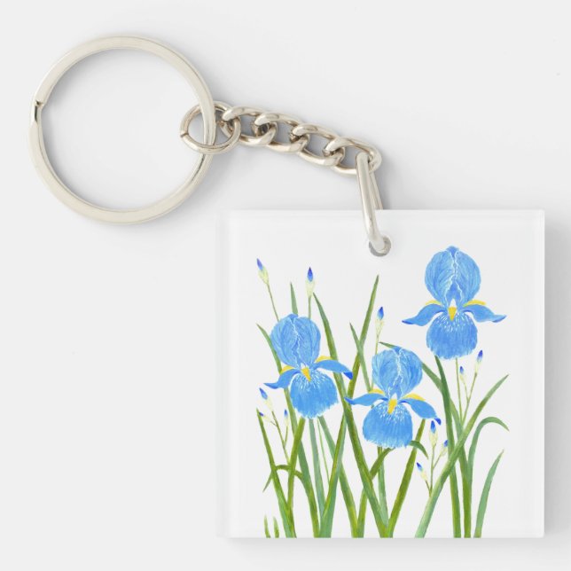 Llavero Cadena de claves de las flores de Iris (Frente)
