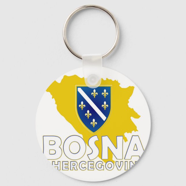 Llavero Cadena de claves de mapa de BiH (Anverso)