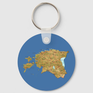 Llavero Cadena de claves de mapas de Estonia
