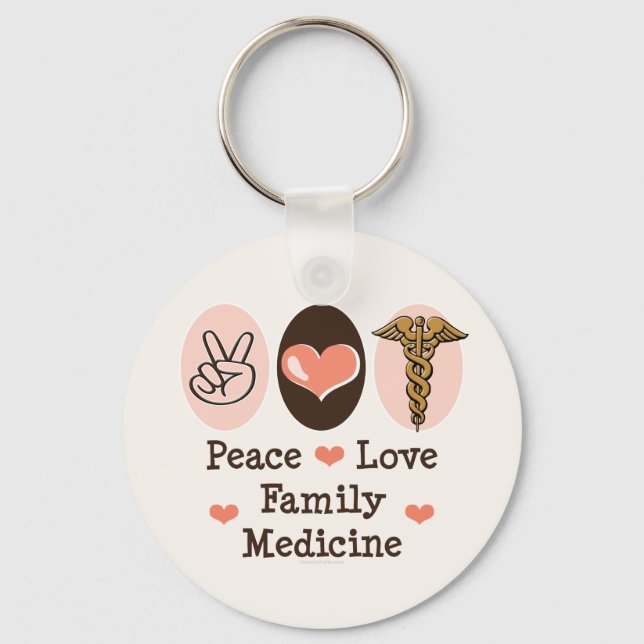 Llavero Cadena de claves de medicina familiar Peace Love (Anverso)