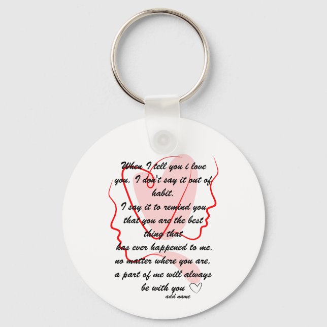 Llavero cadena de claves de mensajes de amor (Anverso)